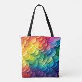 Abstract Rainbow Scale Pattern Tote Bag (Achterkant)