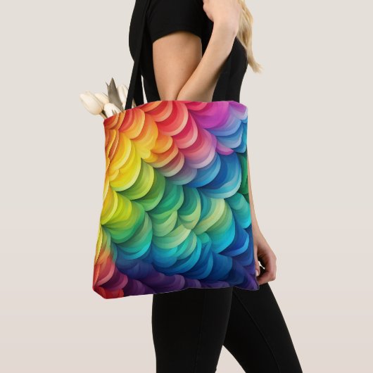 Abstract Rainbow Scale Pattern Tote Bag (Dichtbij)