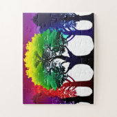 Abstract Rainbow Spectrum van Herfst Trees Collage Legpuzzel (Verticaal)