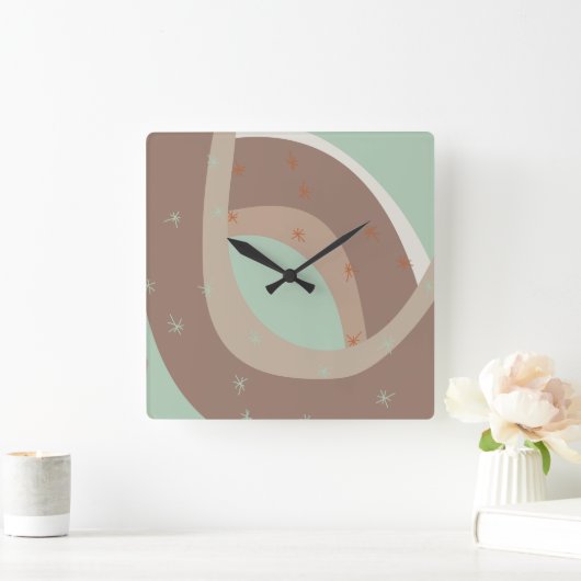 Abstract rainbow vierkante klok (Huis)