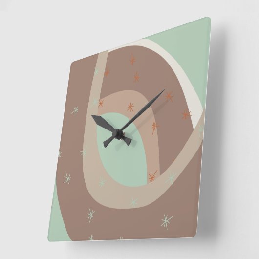 Abstract rainbow vierkante klok (Hoek)