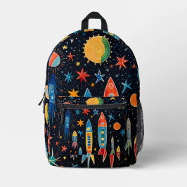 Abstract raketpatroon bedrukte rugzak