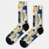 Abstract raster en cirkelpatroon moderne gewoonte sokken (Links)