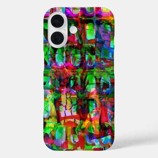 Abstract raster, modulair, gesynchroniseerd grafis Case-Mate iPhone case (Achterkant)