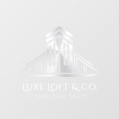 Abstract Real Estate Logo | Silver Raamsticker (Vel)