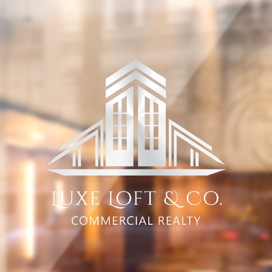 Abstract Real Estate Logo | Silver Raamsticker (Vel 2)