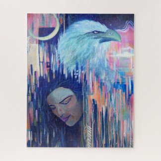 Abstract Realisme Eagle & Vrouwenportretschilderij Legpuzzel