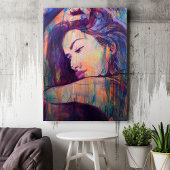 Abstract Realisme Vrouw Portret Street Art Print