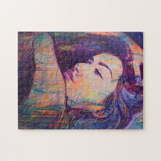 Abstract Realisme Vrouw Portret Street Art Print Legpuzzel (Horizontaal)