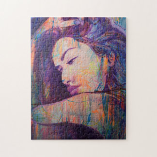Abstract Realisme Vrouw Portret Street Art Print Legpuzzel