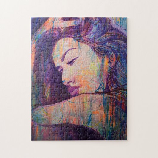 Abstract Realisme Vrouw Portret Street Art Print Legpuzzel (Verticaal)