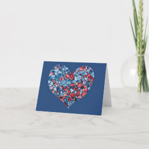 Abstract Red and Blue Heart Love Valentine's day Kaart