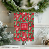 Abstract red and green Christmas preppy towel wrap Bad Handdoek