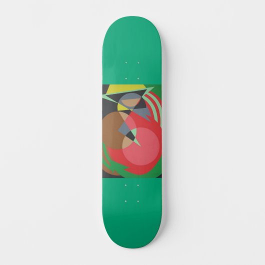 Abstract Red and Green Skateboard (Voorkant)