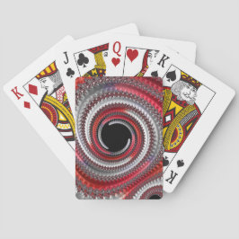 Abstract Red Black Gradient Spiral Fractal Pokerkaarten