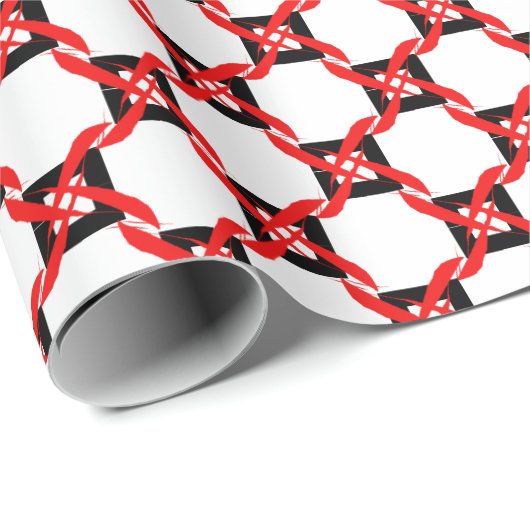 Abstract Red, Black White Graphic  Cadeaupapier (Rol Hoek)