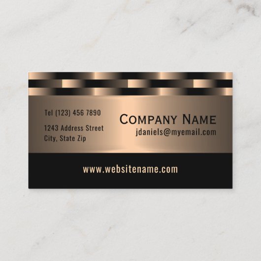 Abstract Red Copper Luxury Metallic Art Patroon Visitekaartje (Achterkant)