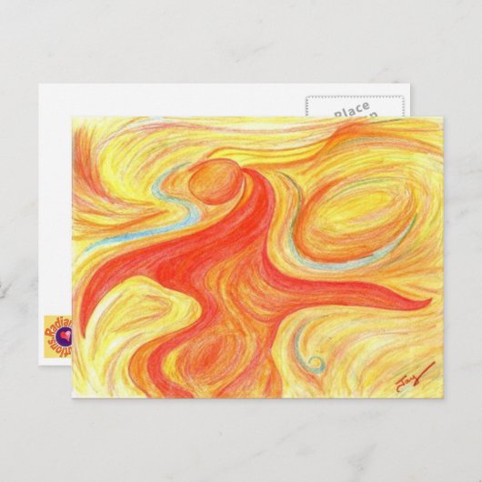 Abstract Red Dancer Art Briefkaart (Voorkant / Achterkant)