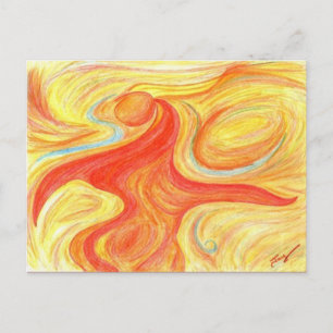Abstract Red Dancer Art Briefkaart