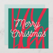 Abstract Red Green Personalized Merry Christmas Feestdagenkaart (Voorkant / Achterkant)