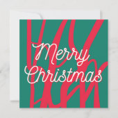 Abstract Red Green Personalized Merry Christmas Feestdagenkaart (Voorkant)