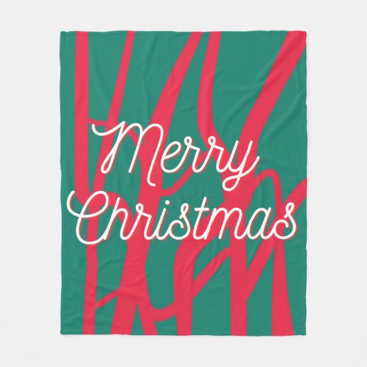Abstract Red Green Personalized Merry Christmas Fleece Deken (Voorkant)