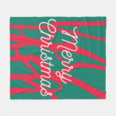 Abstract Red Green Personalized Merry Christmas Fleece Deken (Voorkant (Horizontaal))
