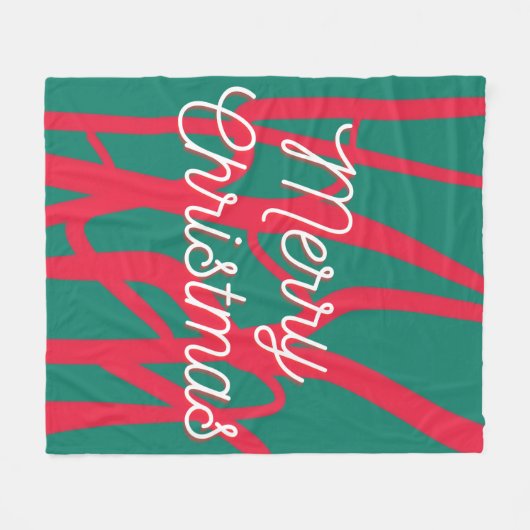 Abstract Red Green Personalized Merry Christmas Fleece Deken (Voorkant (Horizontaal))