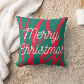 Abstract Red Green Personalized Merry Christmas Kussen (Deken)