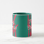Abstract Red Green Personalized Merry Christmas Mok (Midden)