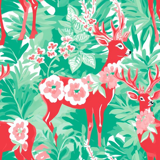 Abstract red green preppy Christmas table runner Medium Tafelloper