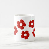 Abstract Red Hand Drawn Flower Pattern Mug Koffiemok (Center)