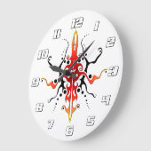 Abstract Red Mask Tribal Tattoo Design Grote Klok (Hoek)