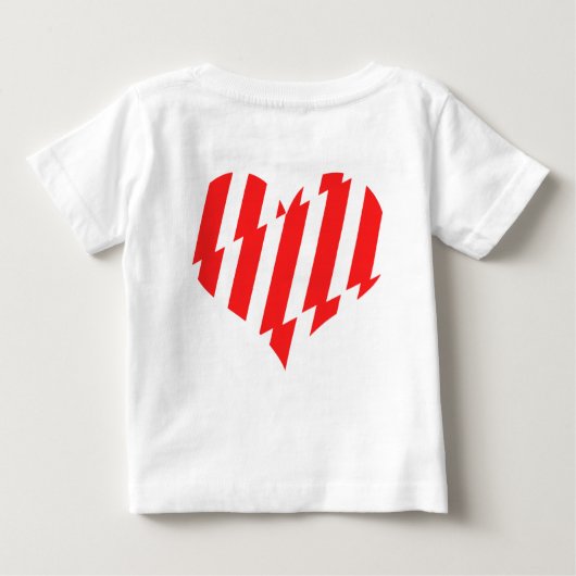 Abstract Red n White Stripes Valentijn Heart (Achterkant)