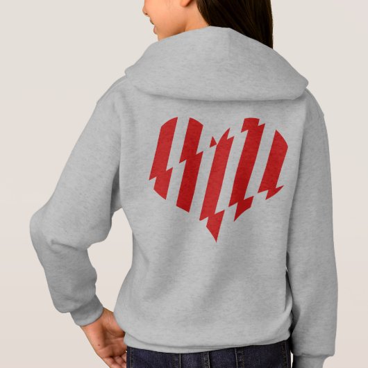 Abstract Red n White Stripes Valentijn Heart (Achterkant)