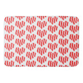 Abstract Red n White Stripes Valentijn Heart Badmat (Voorkant)