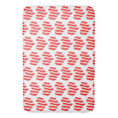 Abstract Red n White Stripes Valentijn Heart Badmat (Voorkant Verticaal)