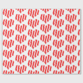 Abstract Red n White Stripes Valentijn Heart Cadeaupapier (Vlak)
