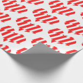 Abstract Red n White Stripes Valentijn Heart Cadeaupapier (Hoek)
