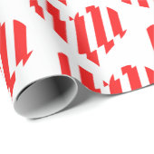 Abstract Red n White Stripes Valentijn Heart Cadeaupapier (Rol Hoek)