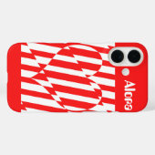 Abstract Red n White Stripes Valentijn Heart Case-Mate iPhone Case (Achterkant (horizontaal))