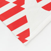 Abstract Red n White Stripes Valentijn Heart Fleece Deken (Hoek)