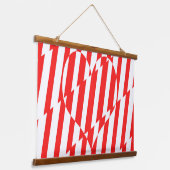 Abstract Red n White Stripes Valentijn Heart Hangend Wandkleed (Gebogen)