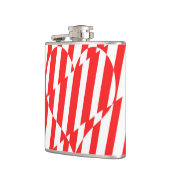 Abstract Red n White Stripes Valentijn Heart Heupfles (Links)