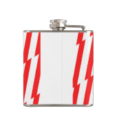 Abstract Red n White Stripes Valentijn Heart Heupfles (Achterkant)