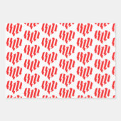 Abstract Red n White Stripes Valentijn Heart Inpakpapier Vel (Voorkant)