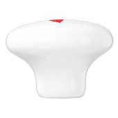 Abstract Red n White Stripes Valentijn Heart Keramische Knop (Zijkant)