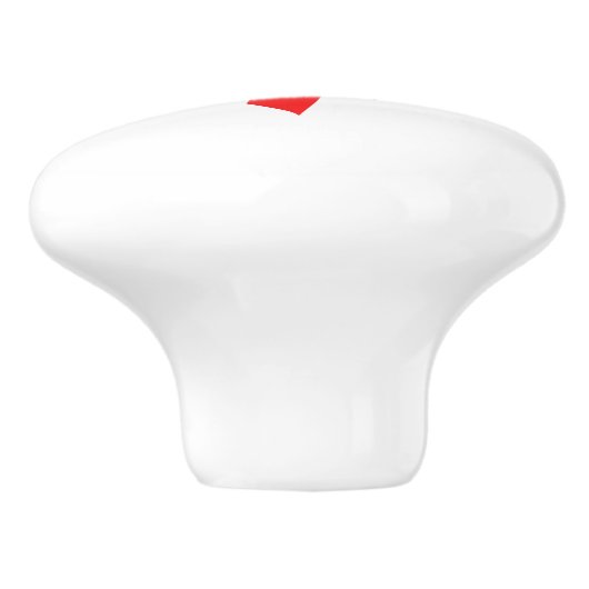 Abstract Red n White Stripes Valentijn Heart Keramische Knop (Zijkant)