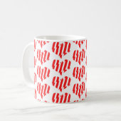 Abstract Red n White Stripes Valentijn Heart Koffiemok (Voorkant links)