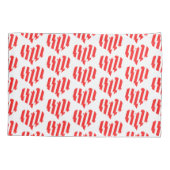 Abstract Red n White Stripes Valentijn Heart Kussensloop (Achterkant-Links)